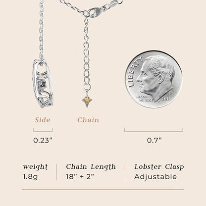 ARINZA Moissanite Necklace for Women, 1 Ct 925 Sterling Silver Dancing Stone Pendant, 18+2 Inch Chain, Valentine’s Day Christmas Gift for Her, Wife, Mom, Anniversary, Birthday - color: 5 Sparkle Horseshoe