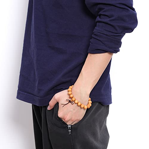 Eigso 6-8mm Wood Beads Bracelet Prayer Beads for Meditation Buddha Tibetan Bracelet for Men and Women - color: B3:10MM Cypress Wood