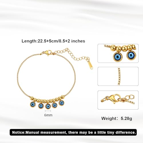 Evil Eye Anklet Bracelet 14K Gold Plated Evil Eye Ankle Bracelet Beach Foot Chain Jewelry Gifts for Women