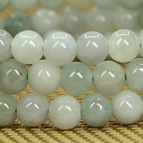 Angelstones Gemstones 6mm Round Beads Healing Crystal Bracelet for women | Natural Gemstone, Handmade Gifts for Women, Healing Crystal Round Beaded Stretch Bracelets, Unisex Jewelry for Women and Men - color: Green White Jade