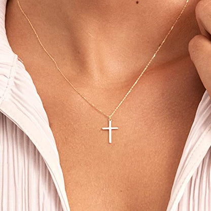 Aisansty Dainty Layered Choker Necklaces Handmade Coin Tube Star Pearl Pendant Multilayer Adjustable Layering Chain Gold Plated Necklaces Set for Women - color: Gold, style: Gold-Cross