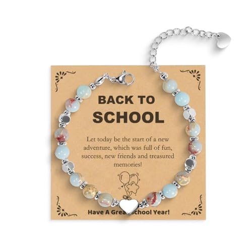 Beaded Bracelet for Women - Inspirational Sometimes You Forget You're Awesome Friendship Jewelry, Dainty Birthday Gift for Best Friends, Mom, Sister, Daughter - style: Back to school