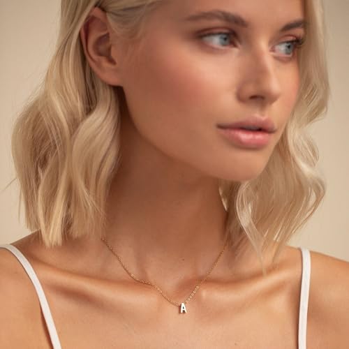 Initial Necklace for Women Girls Kids - Dainty Initial Necklace Tiny A-Z Pendant Necklace Cute Letter Necklace - color: K