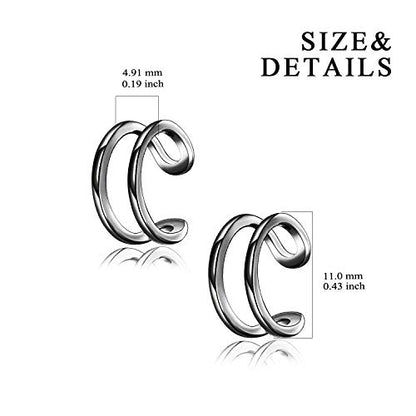 YFN Ear Cuff Wrap Earrings 925 Sterling Silver Non Pierced Cartilage Earring for Women Jewelry Gifts - color: black gold