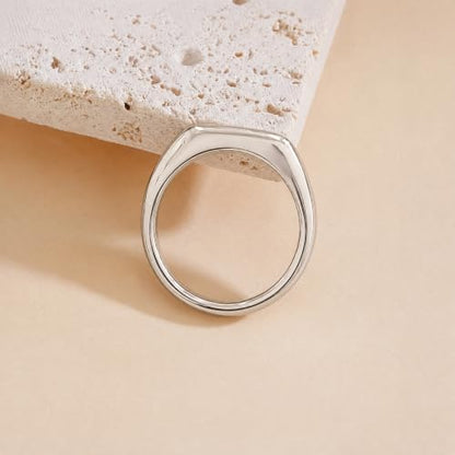 PCY Stainless Steel Gold Plated Men Women Band Ring - color: 6mm Silver CYJ
