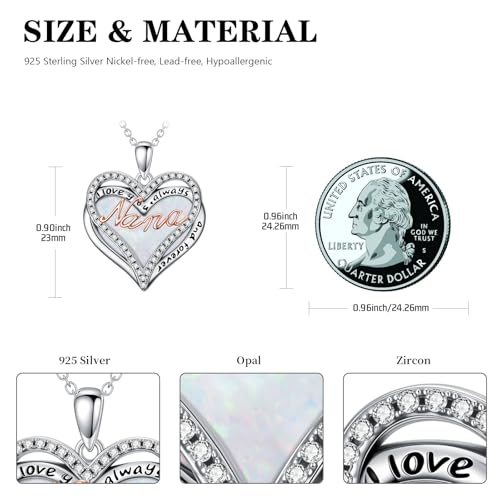 925 Sterling Silver Necklace Gifts for Women Crystal/Opal Jewelry Pendant Christmas Birthday Gift - style: Opal-Nana