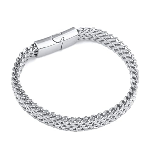 Gold Bracelets Cuban Link Bracelet Gold Jewelry Bangle for Women - color: Silver