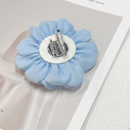 9cm Wedding Fabric Flower Brooch Pin Hair Clip for Women Men Elegant Big Camellia Rose Floral Brooches Lapel Pins Dainty Holiday Party Costume Dress Accessories Jewelry - color: Blue