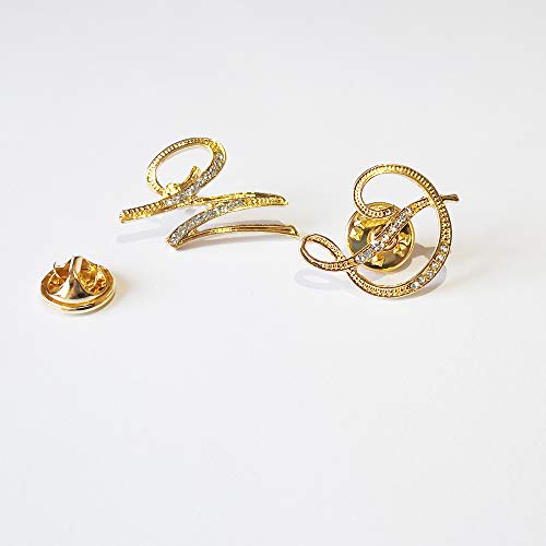 Initial Letter Brooch Pin Small Lapel Pin Tie Tack Name Personalized Gifts for Women Men Gold A-Z - style: F1