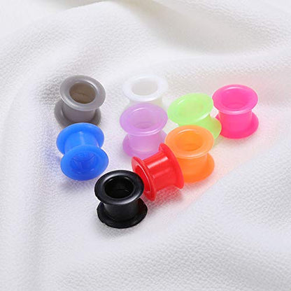 PunkTracker 18 Pairs 3-25mm Acrylic Screw Ear Tunnels | Thick Silicone Double Flared Ear Gauge - style: Gauge=2g(6mm)