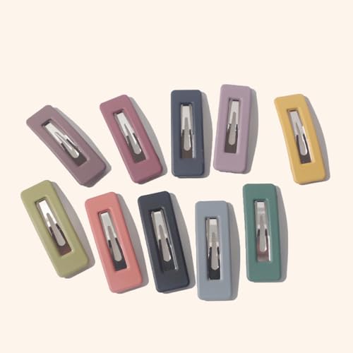 30pcs Mixed Color Hollow Matte Bangs Barrettes Hair Clip Set with Oval, Teardrop, and Square Designs for Women Everyday Hair Styling Random Color