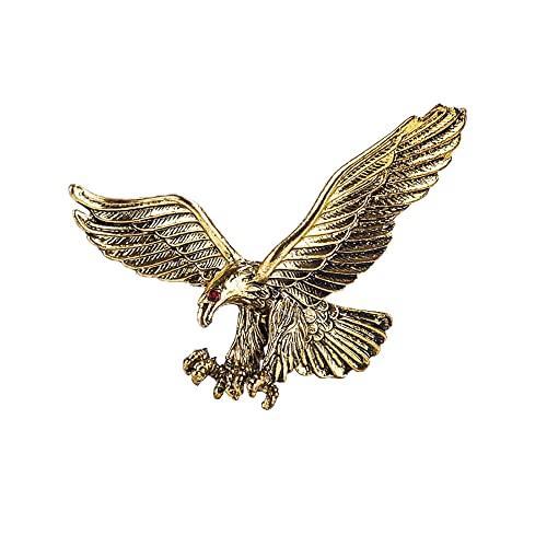 Vintage Hawk Brooch Pin for Men,Women - Animal Eagle Suit Pin - Rhinestone Hawk Lapel Pin - Badge - Party,Nightclub Jewelry - color: Gold
