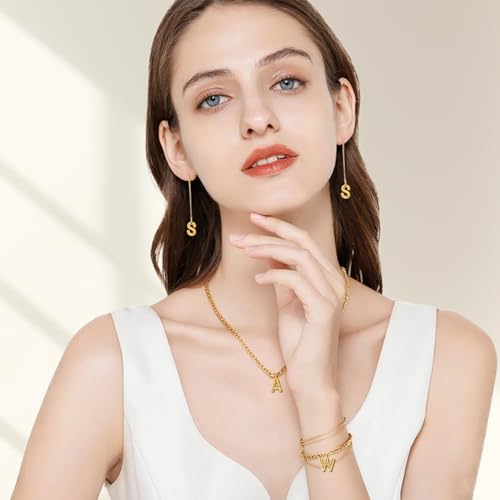 26 Pcs 18K Gold Filled Bubble Letter Charms for Jewelry Making, Initial Gold Puffy A-Z Alphabet Pendant Beads, Balloon Slide Glitter Pendants for Women’s Bracelet, Necklace & Earring Making