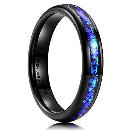 King Will 4mm 6mm 8mm Tungsten Carbide Wedding Band for Men Size 5-15 - color: A-4mm blue-purple