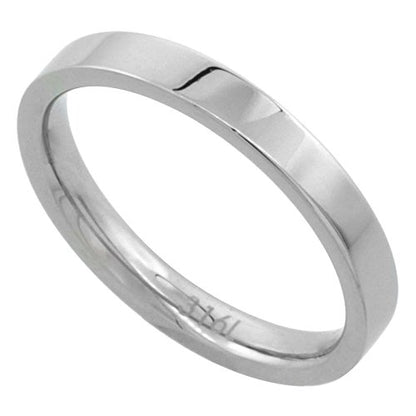 Sabrina Silver Surgical Stainless Steel 3mm Wedding Band Thumb/Toe Ring Comfort-Fit High Polish sizes 5-12
