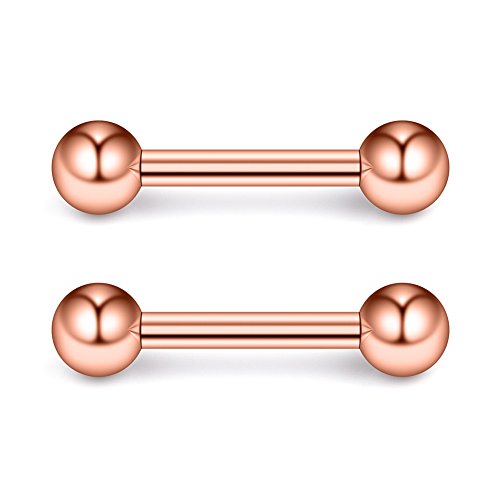Ruifan 316L Stainless Steel Nipple PA Tongue Shield Barbell Ring Bar Body Piercing Retainer 12G 12mm 2-12PCS - color: 12PCS - Mix Color