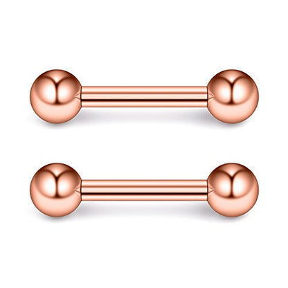 Ruifan 316L Stainless Steel Nipple PA Tongue Shield Barbell Ring Bar Body Piercing Retainer 12G 12mm 2-12PCS - color: 12PCS - Mix Color