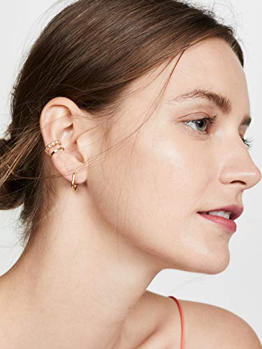 Me&Hz Gold Huggie Earrings Small Huggie Hoop Earrings for Women 14K Gold Plated Hypoallergenic Cubic Zirconia Huggies Mini Silver Hoop Earring for Women - color: Square, Gold