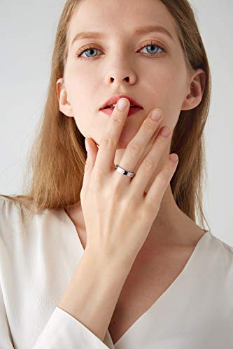 PDWZNBA Love Friendship Ring 18K Gold-Plated Stainless Steel Promise Ring Wedding Band Jewelry Birthday Gifts for Women - color: Osilver