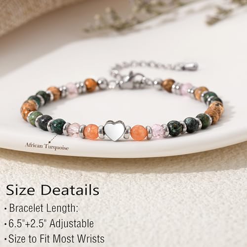 Best Friend Bracelet Gifts for Women Sister Bestie, Christmas Gift for Teens Mom Daughter Granddaughter Birthday Gift for Her Stocking Stuffers - color: African Turquoise-Daughter