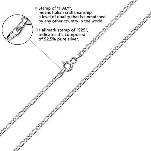 Savlano 925 Sterling Silver Solid Italian Figaro, Rope,Herringbone, Curb, Ball Bead, Snake, Mariner Chain Anklet for Women, Comes in 0.8mm - 5mm With Gift Box - style: Figaro 2mm