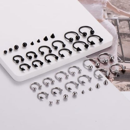 intera 16G Surgical Steel Septum Rings Lip Rings Horseshoe Hoop - Nose, Eyebrow Tragus Daith Helix Piercing Jewelry for Women Men, 6-12mm - size: 16G(1.2mm) 6mm(1/4)