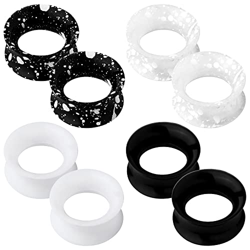 OUFER 8PCS Silicone Ear Gauges Flexible Ear Tunnels Plugs Stretchers Expander Double Flared Flesh Ear Piercing Jewelry for Women Men - color: 1/2"(12.7mm)