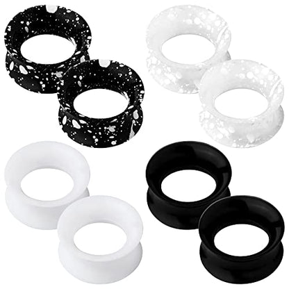 OUFER 8PCS Silicone Ear Gauges Flexible Ear Tunnels Plugs Stretchers Expander Double Flared Flesh Ear Piercing Jewelry for Women Men - color: 1/2"(12.7mm)