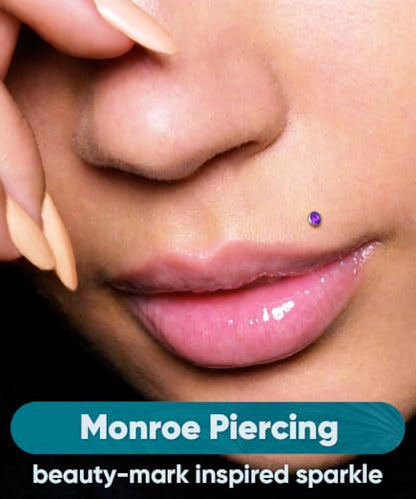Bioflex Labret Plastic Lip Piercing Jewelry for Monroe, Medusa, Ashley and Cartilage Piercings, Tragus, Conch, Helix, Daith - 16g Clear Post Studs with Push-In CZ Crystals - color: Jet, Clear, AB, Rose, Aqua, size: 8mm