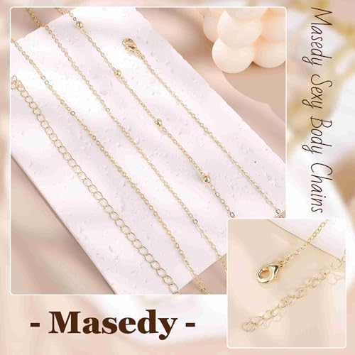 14K Gold Sexy Body Chains for Women Necklace Layered Bikini Bra Chain Crossover Belly Chain Rhinestone Summer Chest Chain Beach Prom Nightclub Body Chain Jewelry - style: Gold B