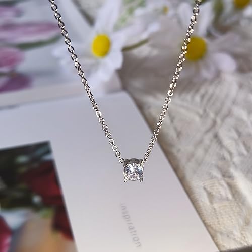 Dainty Choker Necklace for Women 18K Gold Plated Shining Dots Box Chain Sparkle Necklaces Cute Paperclip Link Herringbone Necklace Exquisite Jewelry Gifts for Mom Girlfriend - style: Z/Simple Diamond SL