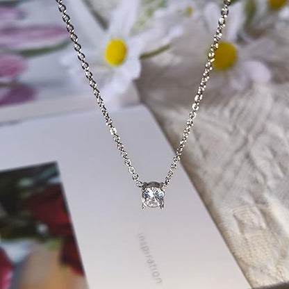 Dainty Choker Necklace for Women 18K Gold Plated Shining Dots Box Chain Sparkle Necklaces Cute Paperclip Link Herringbone Necklace Exquisite Jewelry Gifts for Mom Girlfriend - style: Z/Simple Diamond SL