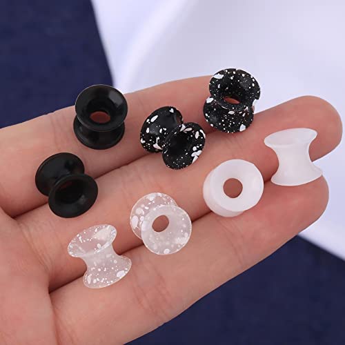 OUFER 8PCS Silicone Ear Gauges Flexible Ear Tunnels Plugs Stretchers Expander Double Flared Flesh Ear Piercing Jewelry for Women Men - color: 2g(6mm)