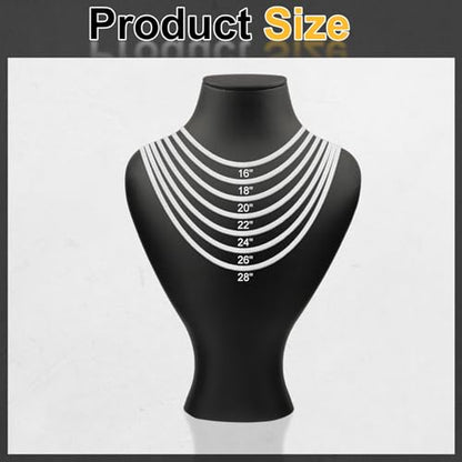 HARFINGTON Herringbone Necklaces Stainless Steel Snake Chain Necklace Adjustable Flat Chain for Jewelry Gift - color: Silver, size: 18" x 0.16"
