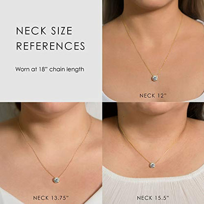 A+O Gift for Mom, Aunt, Grandma - Solitaire Halo Necklace in Gold, Rose Gold, Silver - style: MOTHER, Gold