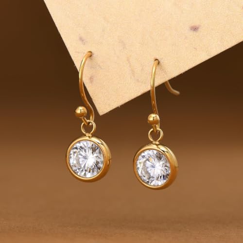 Surgical Steel Hypoallergenic Hoop Earrings for Women - Huggie Dangle CZ Cartilage Earrings - color: Stainless Steel