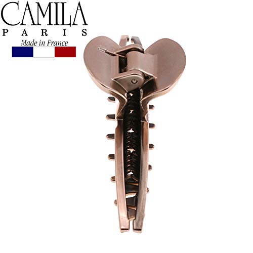 Camila Paris CP2597 French Hair Clip for Women, Narrow, Strong Hold Grip Double Teeth Girls Hair Claw Clips Jaw, Fashion Durable Styling Hair Accessories for Women, Made in France - color: Rose 4"