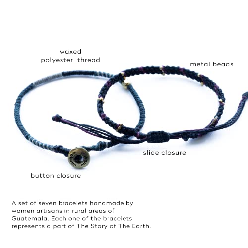 Wakami Charm Bracelet Stack Beaded Stackable Bracelets for Women - color: Night | 6.5IN