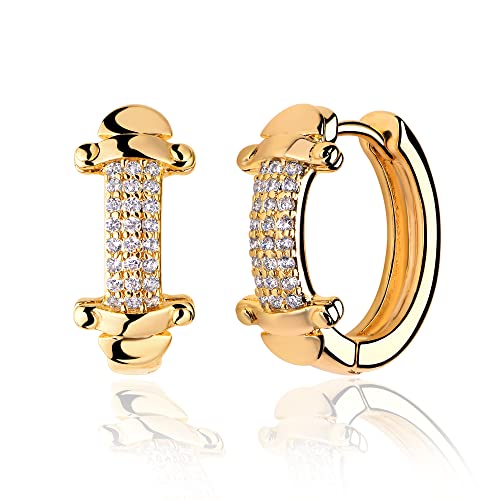 LOYATA Gold Huggie Hoop Earrings 14K Gold Plated Dainty Small Simple Hypoallergenic Jewelry Gift for Women - style: ED310