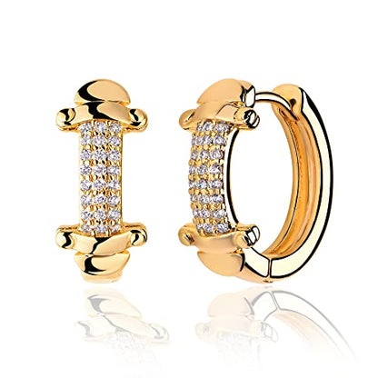 LOYATA Gold Huggie Hoop Earrings 14K Gold Plated Dainty Small Simple Hypoallergenic Jewelry Gift for Women - style: ED310