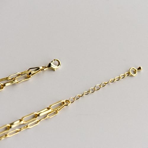 Layered Initial Necklace for Women | Gold Plated Paperclip Chain with Sunburst Hexagon Letter Pendant | Double Layer Alphabet Necklace | Personalized Minimalist Jewelry Gift - color: Z