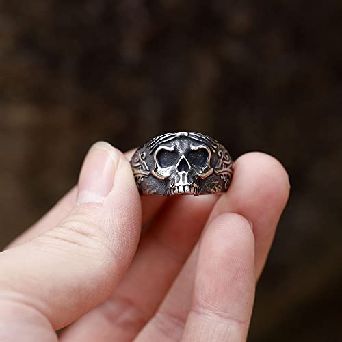 2023 Skull Ring Cool Evil Death Punk Rock Stainless Steel Rings Aly Style Jewelry - style: R1114