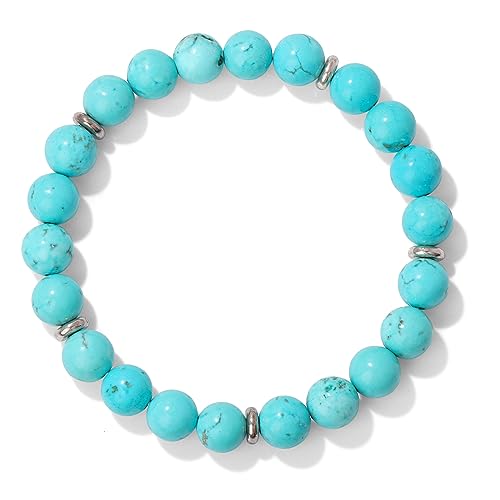 Healing Bracelet For Women Anxiety Beaded Bracelets Jewelry Healing Stone Crystal Bracelet Stress Relief Yoga Beads Chakra Bracelets Gifts For Women pink - color: Turquoise