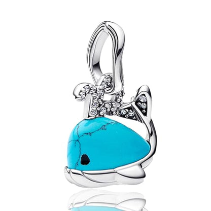Charms Beads 925 Sterling Silver Animal Heart Flower Friend Dangle Pendant with 5A Cubic fits for Charms Bracelets for Woman Valentine's Day Mother's Day Christmas Graduation Birthday Gift - style: D27-Blue Whale