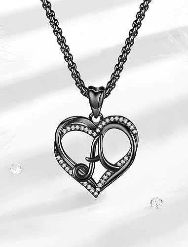 INFUSEU Unique Initial Necklaces for Women Girls Small Heart Letter Jewelry, Meaningful Personalized Gifts - style: A.