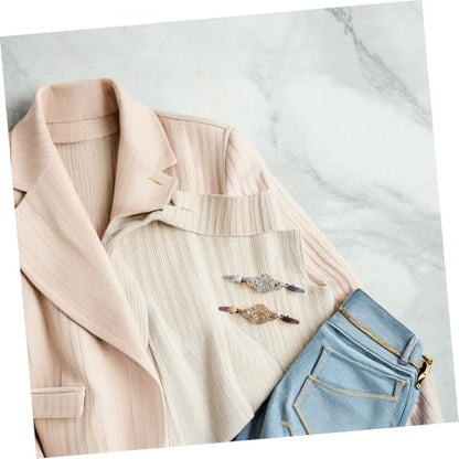 2pcs Vintage Sweater Clips and Dress Collar Brooches, Silver and Antique Bronze Metal Shawl Clips for Women’s Cardigan, Shirt, and Scarf Fastening Accessories