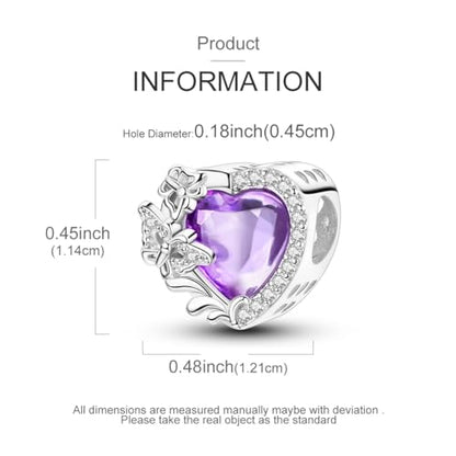 NARMO 925 Sterling Silver Charm Bead for Bracelets Silver Charms for Women - color: Butterfly Love