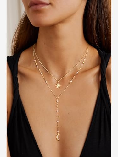 CHESKY Long Necklace for Women, 14k Gold Plated/Streling Silver Lariat Y Necklaces - style: y necklace 16