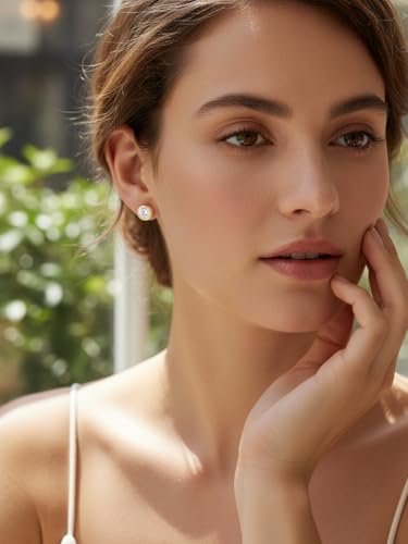 0.6-4 Carat 5A Cubic Zirconia/Simulated Emerald Sparkle Stud Earrings for Women, Hypoallergenic 925 Sterling Silver Posts, Anniversary Birthday Valentines Mothers Day Jewelry Gift - color: Yellow Gold, size: 2.00 Carat (1.00ct * 2)