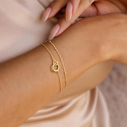 Turandoss 14K Gold Plated Interlocking Circle Bracelet Gifts for Women | Cubic Zirconia Circles Bracelets, Layered Twisted Circle Bracelet for Women, Trendy Jewelry Gifts - color: Circles Interlock Bracelet